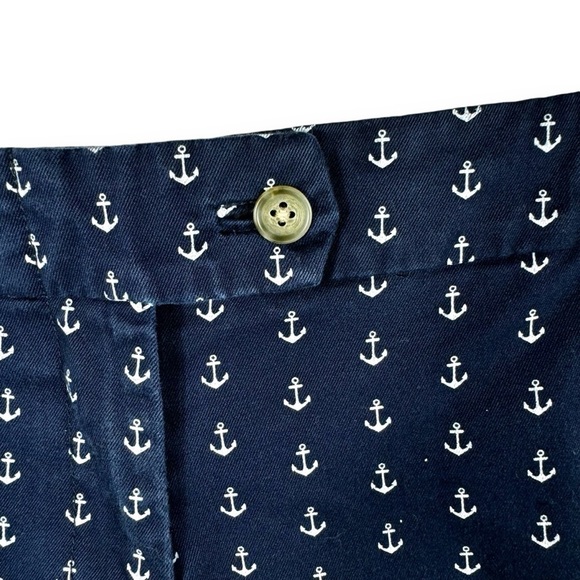 4 for $20 SALE! J Crew Factory City Fit Chino Shorts, Navy w/White Anchors, 10 - Picture 2 of 7